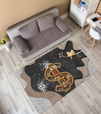 3D Art Style Bookshelf NAO519 Game Rug Mat Elegant Photo Carpet Mat Fay
