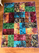 Handmade Batik Mulit Colored Wall Quilt