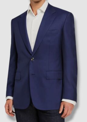Stefano Ricci Men's Blue Solid Wool Blazer Sport Coat Suit Jacket