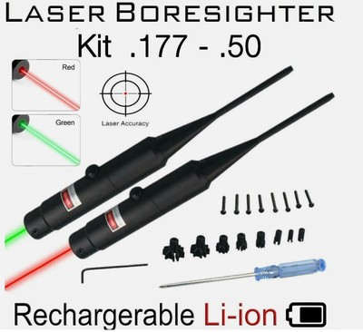 UPGRADED Red Laser Bore Sight Bore Sighter Kit 177 to50 Multiple Caliber8Adapter