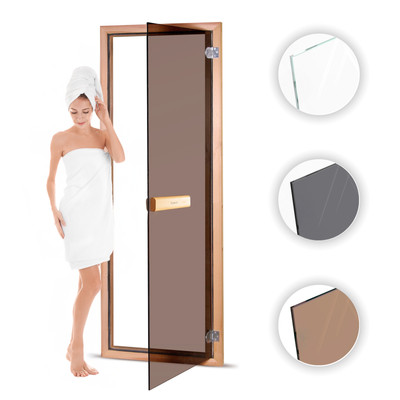 Suleno  Saunatür 70x190cm Sauna Glastür ESG Saunabau Saunazubehör Heimsauna