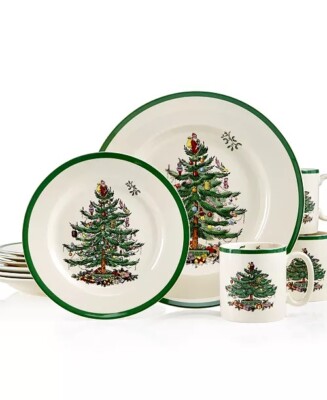 Spode Christmas Tree 12-Pc. Dinnerware Set, Service for 4 | eBay