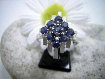 SAFIR RAUTEN DESIGN RING IN 925 STERLING SILBER SONDERPREIS VERS.GRÖßEN X1681 - Bild 1 von 2