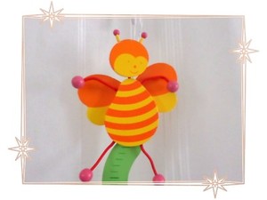 Toise En Bois Abeille Louna Orange Jaune Vert Moulin Roty Ebay