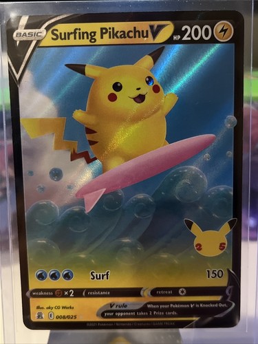 Pokemon Carta Ultrarara, Surfing Pikachu V Celebration (Gebraucht) In - Foto 3