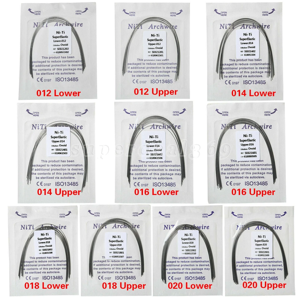 10 Bolsas Ortodoncia Dental Super Elástico Niti Arco Redondo Alambres Forma Ovoide EE. UU. Foto 3 de 4