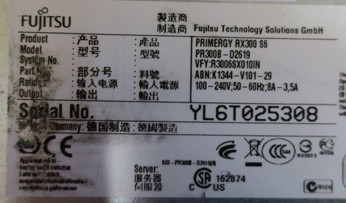 Fujitsu Primergy RX300 S6 2x 6-Core X5675 3.06GHz 16GB Ram 2x450GB HDD 2U Server - Picture 3 of 3