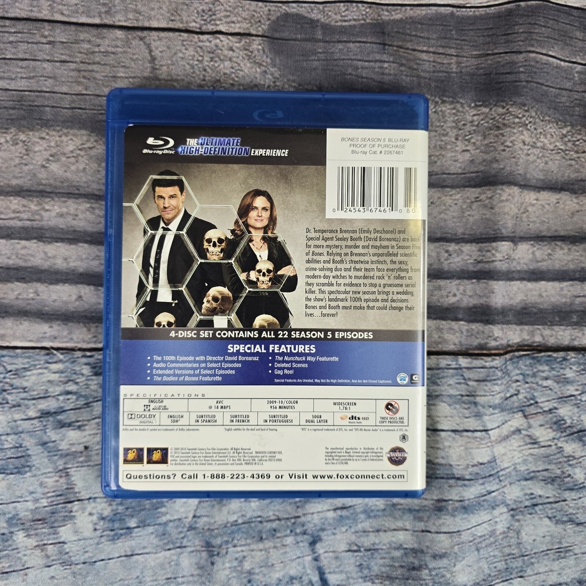Bones: The Complete Fifth Season (Blu-ray Disc, 2010, 4-Disc Set 