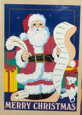 Meadow Creek Merry Christmas Santa's List 28'' X 40'' Flag - Banner  2001 NOS