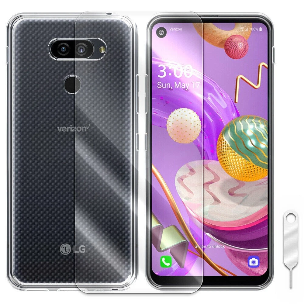 Premium Real Screen Protector+Soft TPU Case for Spectrum Mobile LG Q70 LM-Q620QM