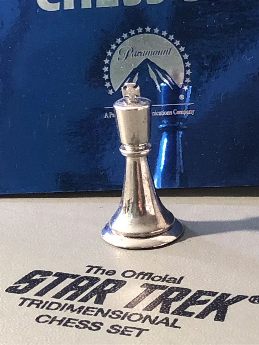 Star Trek Tridimensional 3D Chess Silver King. Single Piece 1994