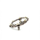 VTG Sterling Silver 925 Marcasite Faux Pearl Round Wreath Brooch Pin Estate — photo 6