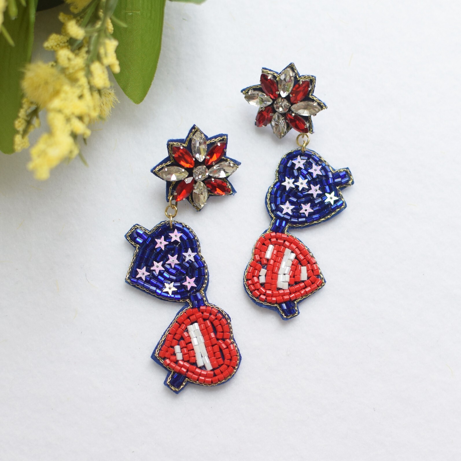 Patriotic Sunglasses USA Earrings for 4th of July Celebrations-image