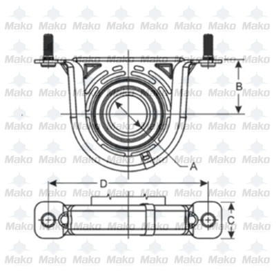 Spicer 212144-1X Driveshaft Center Support Bearing SPL55 Series 