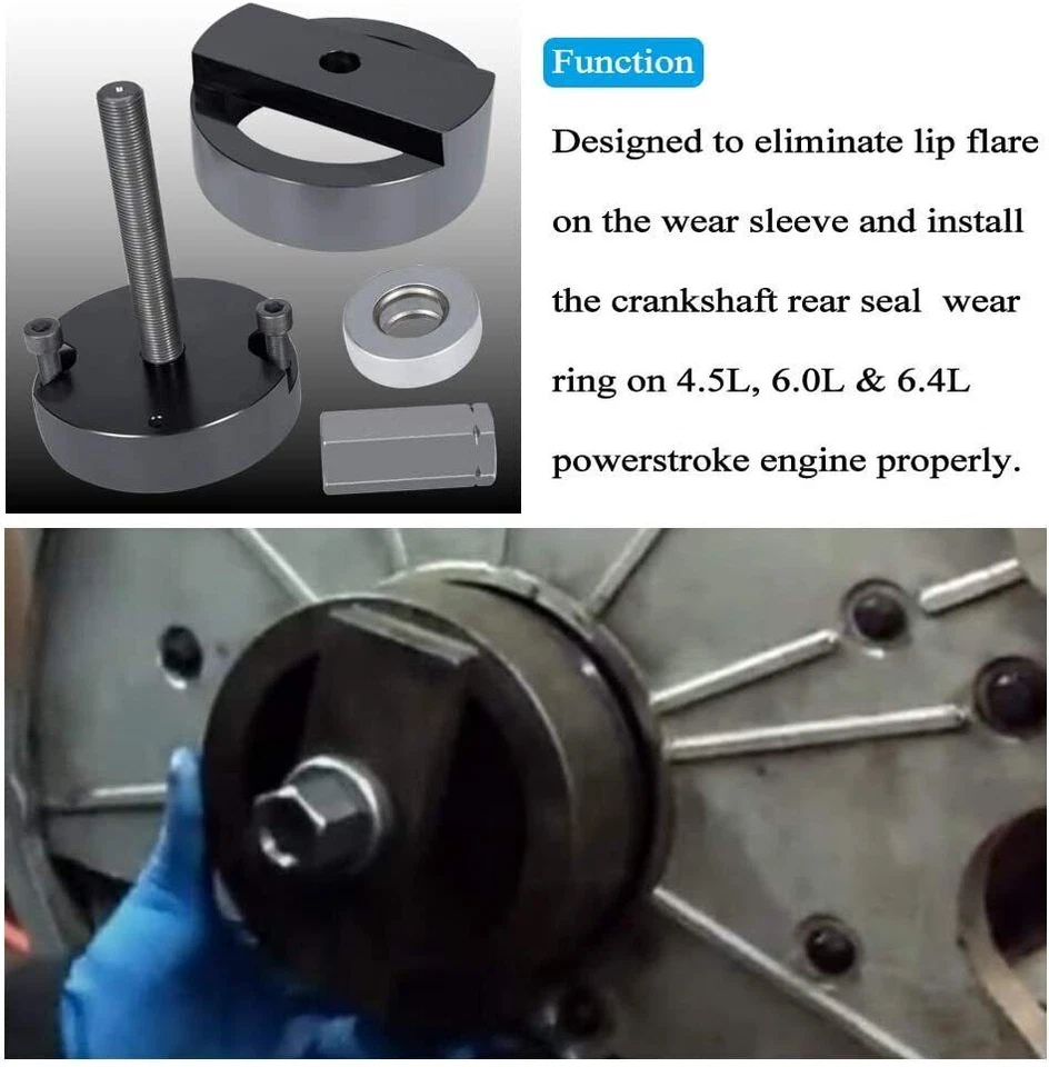 Herramienta de instalación de sello principal trasero del cigüeñal 303-770 para Ford 4,5 L, 6,0 L y 6,4 L Foto 2 de 4