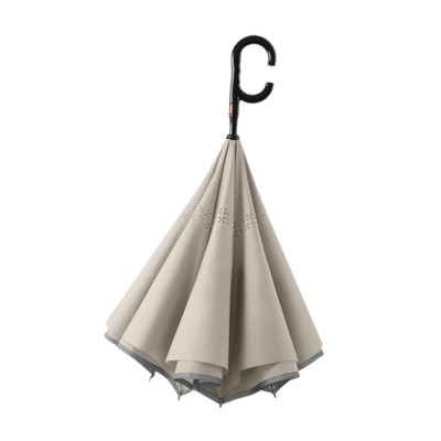 Inverted Reverse Upside Down Umbrella with C Shaped Handle Wind Resistant
