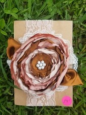 Newborn Baby Girl Headband Fantasy Flower Headwraps Pastel Colors Ribbon