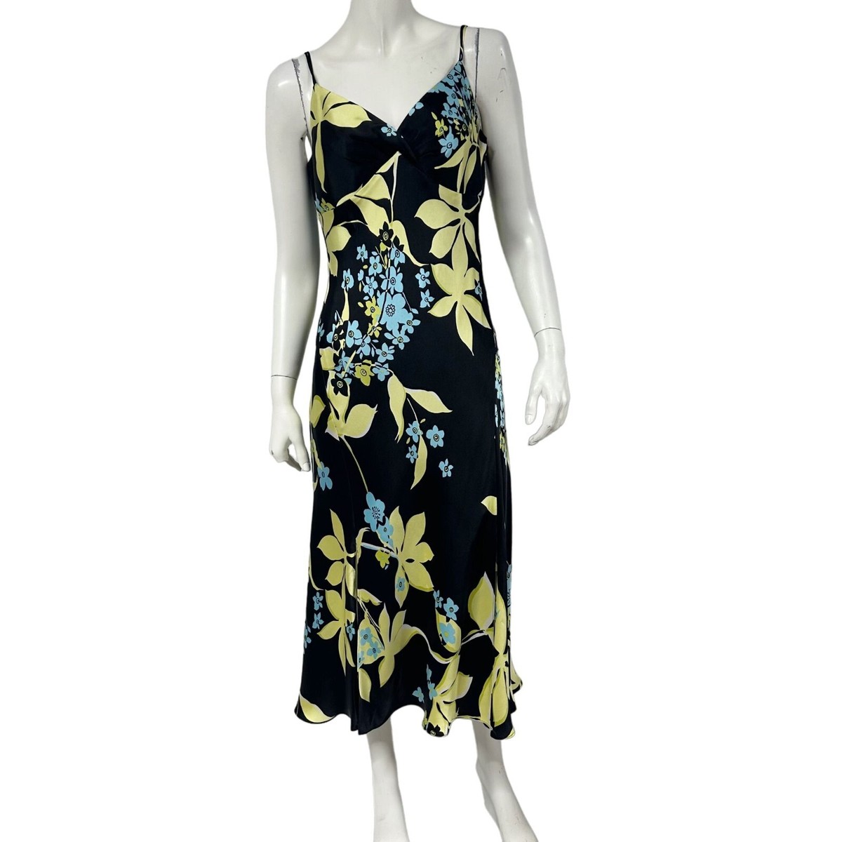 vintage midi slip dress Vintage Y2K Jones New York Bias Cut Silk Midi Slip Dress Womens Size 6  Floral