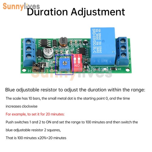 DC 4-30V 1 Way Time Delay Relay Module Adjustable Trigger Delay Switch Module - Picture 9 of 20