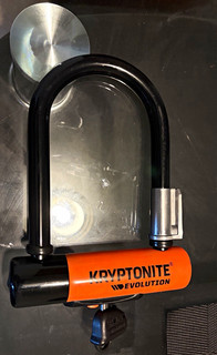 Kryptonite Evolution U Lock Medium Keyed Steel Orange/Black Sold Secure Gold
