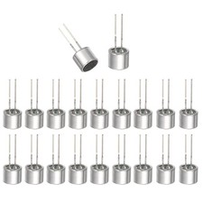 Cylindrical Electret Condenser Mic Inserts with Pins -54dB Pack of 20 Silver