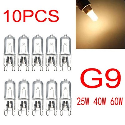 10Pcs G9 Bulb 20 25 40 Watt 120 Volt Dimmable T4 JCD Type Bi-Pin Base