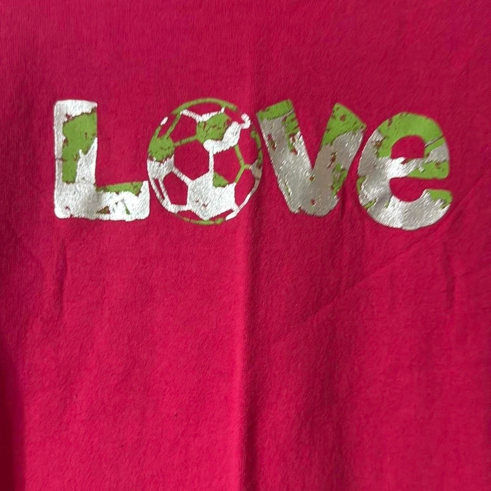 Camisetas Reebok Algodón Rojo y Verde Love Soccer Niñas Talla L Foto 2 de 4
