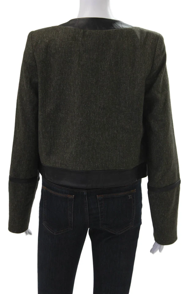 Blazer Cynthia Steffe Mujer Verde Manga Larga Cremallera Cuello Redondo Talla 10 Foto 3 de 4