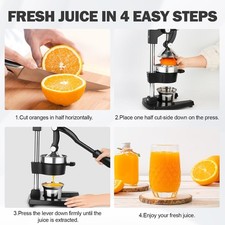 Commercial Heavy Duty Manual Citrus Juicer Hand Press Orange Squeezer 304 Steel