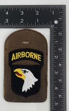 United States US Army Airborne 101st Patch Aniline Leather Luggage Tag *No Strap