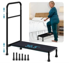 Bed Stepstool for Adults Medical Step Stool with Handle Adjusts - 30" Platform