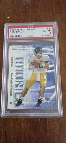 Tom Brady 2000 SKYBOX Impact Rookie Card PSA 8!