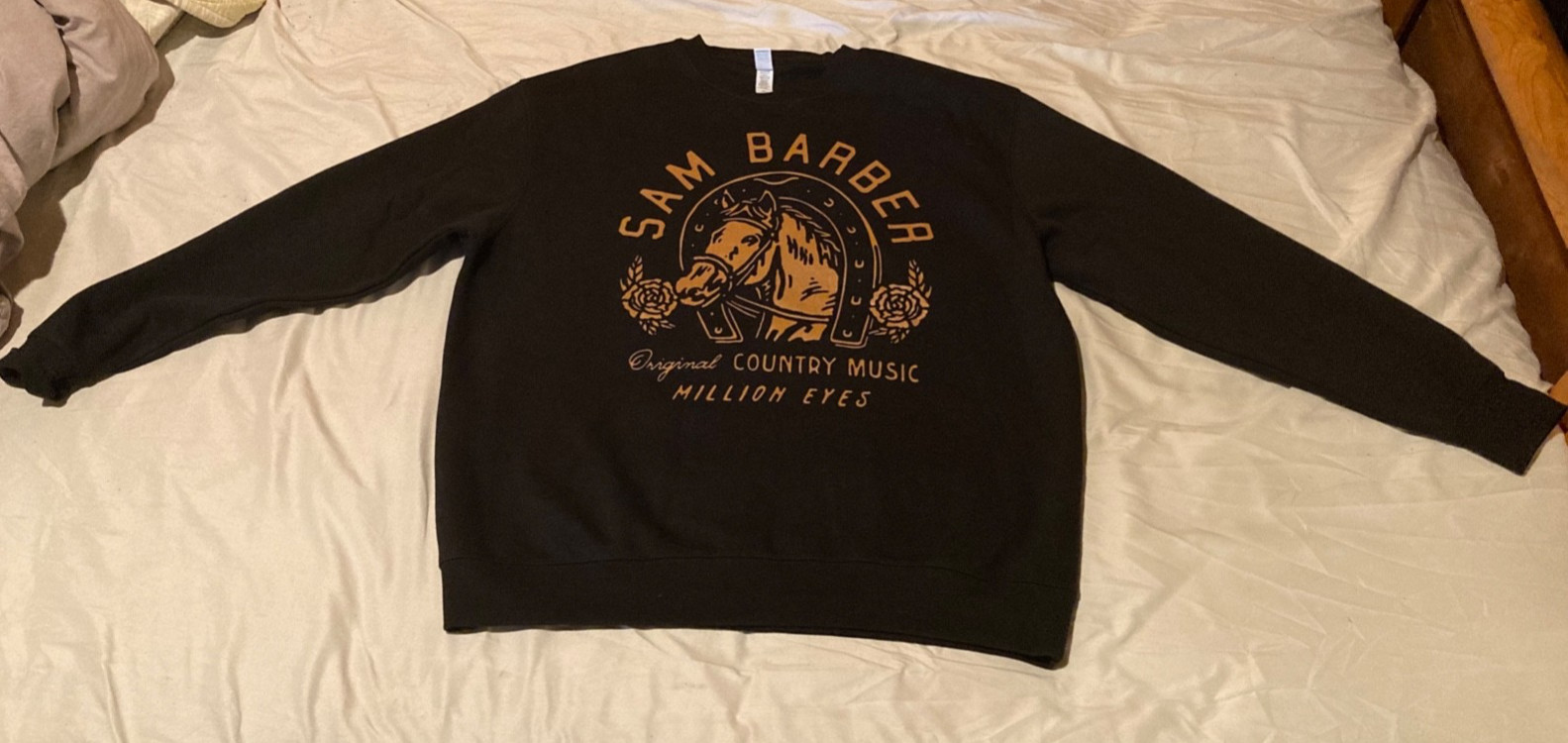 Sam barber graphic sweater men’s xl country music merch lane 7 nwt pullover warm