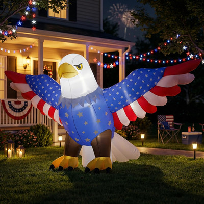 10FT Long Inflatable American Eagle 2-In-1 Decorations, 4Th of July Parade Float