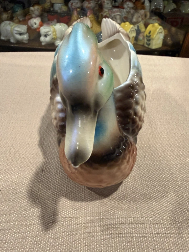 Винтажная керамическая разноцветная сеялка для цветов уток с ручной росписью - Изображение 2 из 4