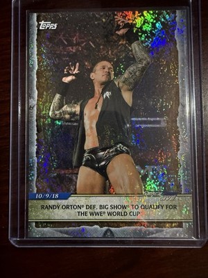 Randy Orton def. Big Show Foilboard 2020 Topps WWE Road to Wrestlemania