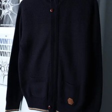 Vintage Brand Knit Cardigan Navy Unisex 44-46