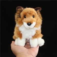 Fluffy Shetland Sheepdog Plush 7" Cute Sheltie Dog Stuffed Animal Lifelike Toy