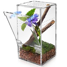 Jumping Spider Enclosure - 3x3x6" Mini Tarantula/Insect Habitat, Clear Acrylic