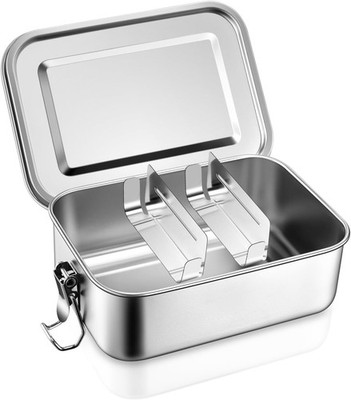 Homikit Brotdose mit Fächern, 850ml Edelstahl Bento Box Lunchbox für Kinder