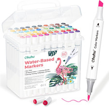 Markers Water-Based Double Tipped 60 Colours Art Markers for Kids Adults Colorin
