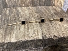 Vintage Antique Krementz Bodkin Dress Studs Tuxedo Shirt Buttons Black X3