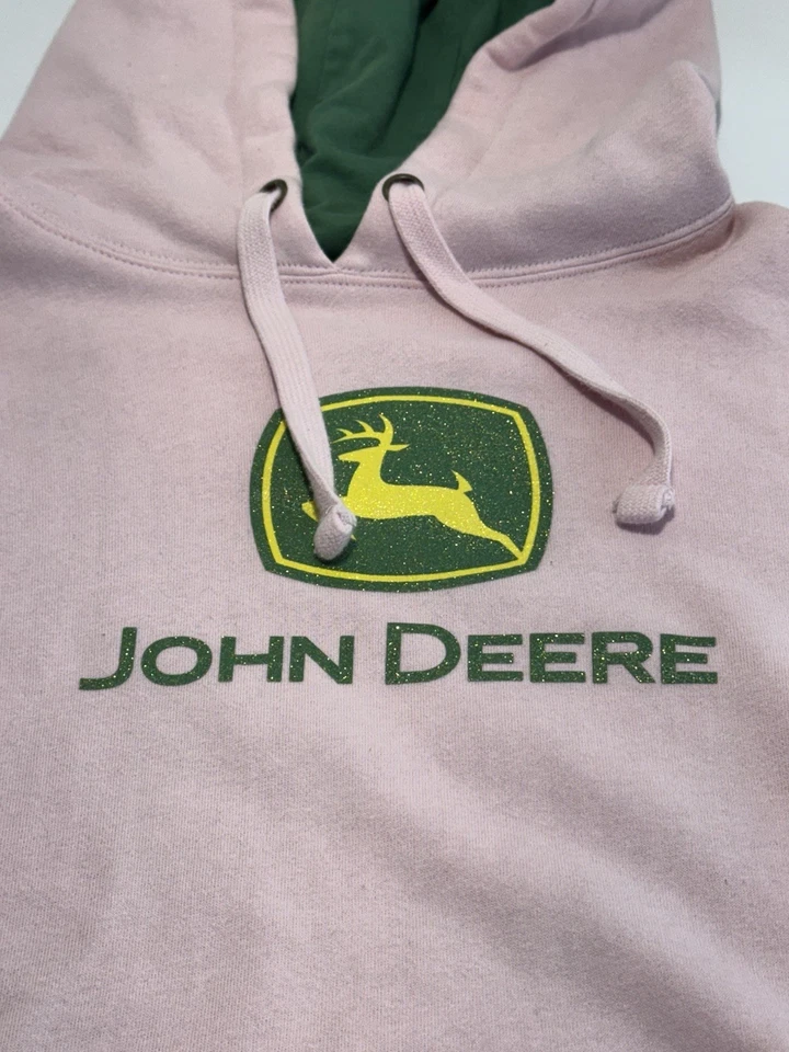 Woman’s John Deere Hoodie Sweatshirt Pink Size Large Fast Ship Great Condition - Image 2 of 4