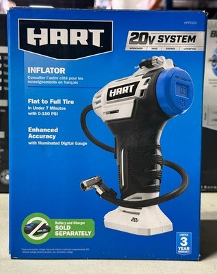 HART 20 Volt Digital Cordless Tire Air Pump Inflator with 20-inch Hose Tool Only