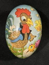 VTG  Paper Mache Easter Egg Rooster Hatching Chick German Democratic Republic