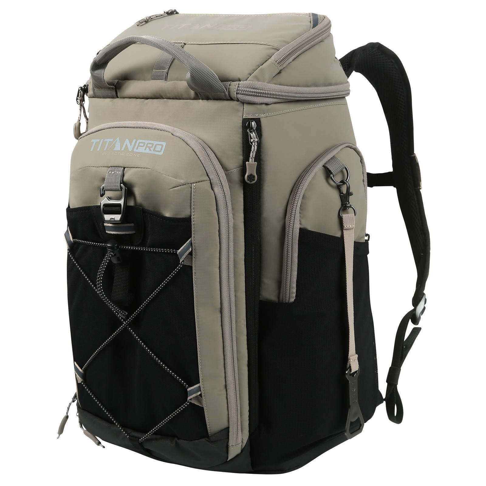 Titan PRO 26 Can Backpack Cooler, 2 Ice Walls,  Black, Green