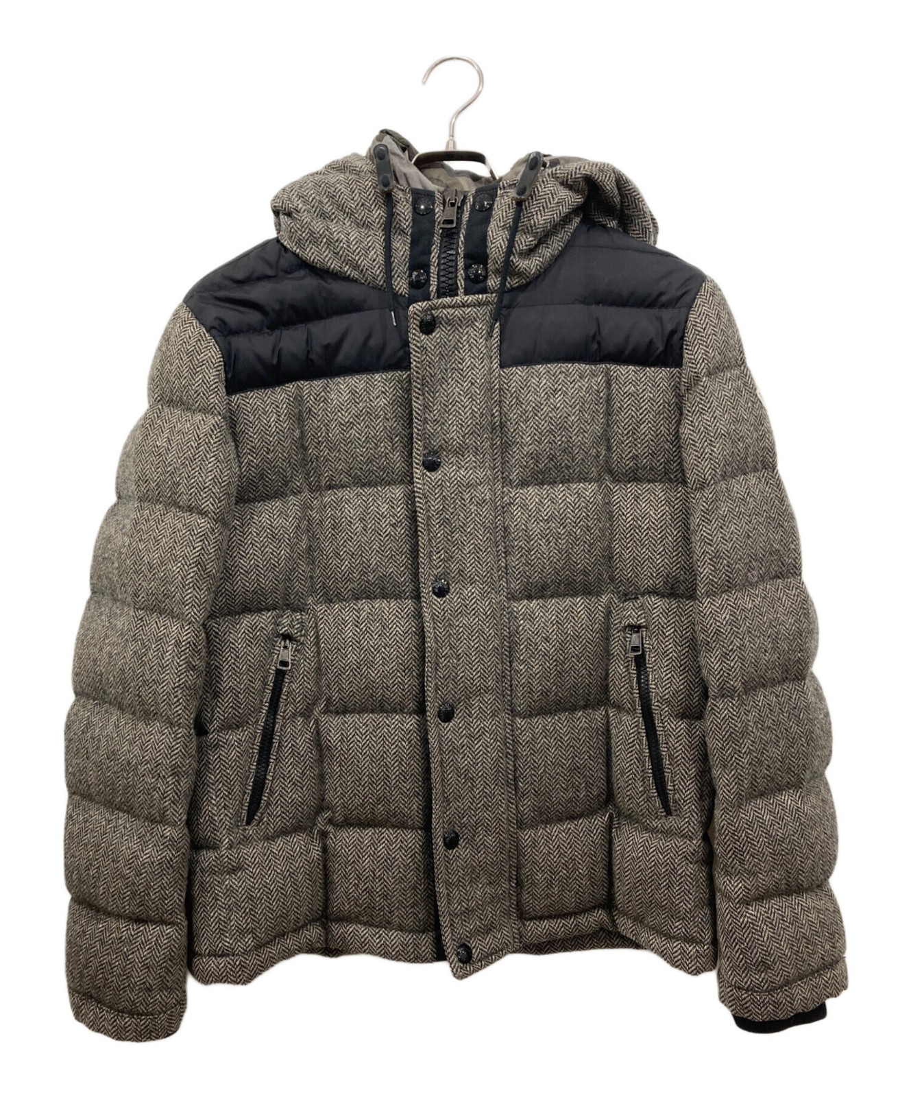 MONCLER/GUYENNE wool herringbone down jacket/ beige/ size 1