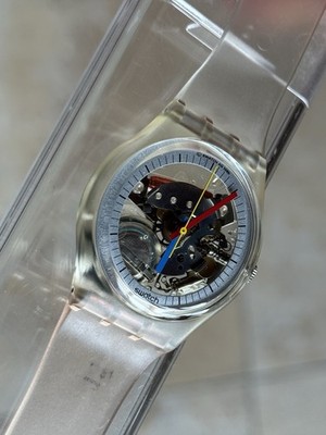 Swatch GK100 Jelly Fish Quartz Armbanduhr 1985 Transparent in OVP