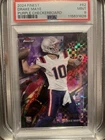 2024 Topps Finest - Drake Maye #62 Purple Checkerboard Refractor /150 (RC)
