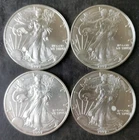 Lot of Four 1997 $1 American Silver Eagle Dollars